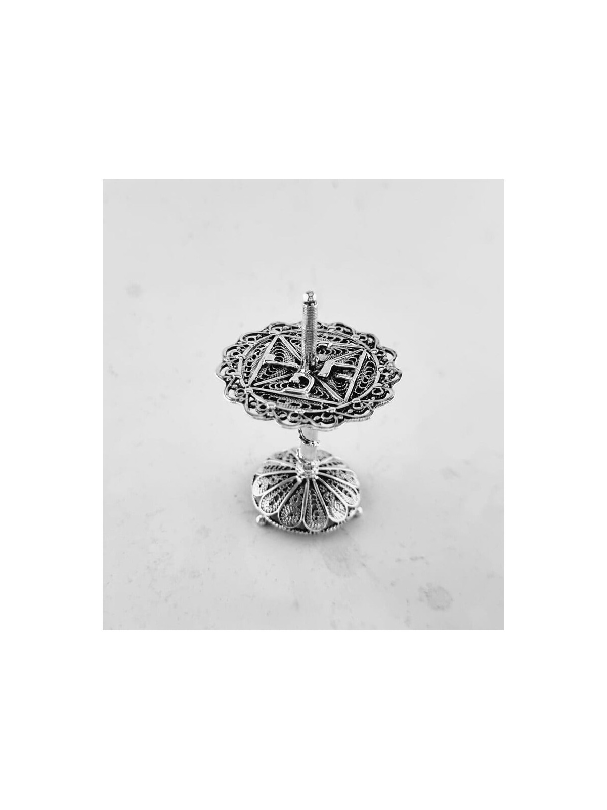Unique Flat Shape Filigree Dreidel מבית Sterling S, Dreidels, Israel